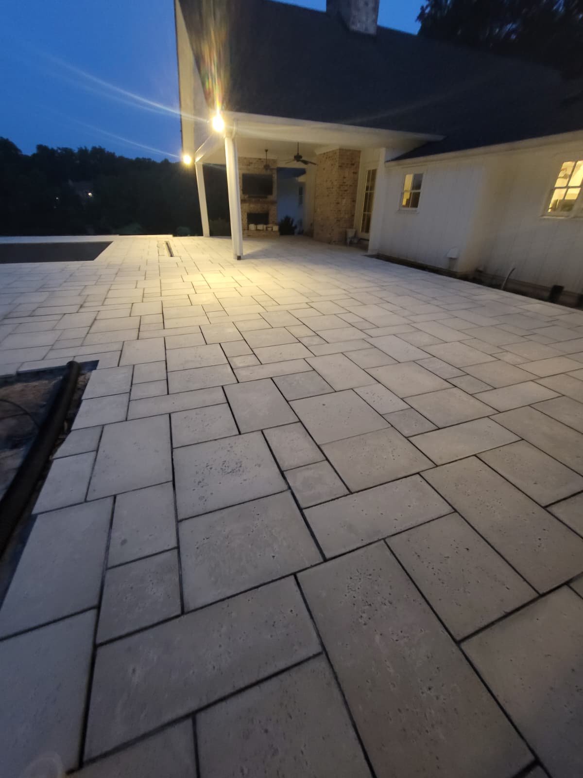 Custom paver driveway in Canton Georgia completed by Kaizenscapes
