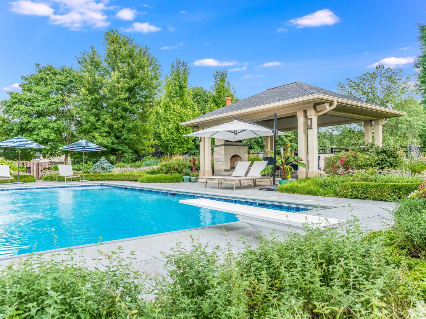 Custom pool deck with paver surround in Cherokee County Georgia