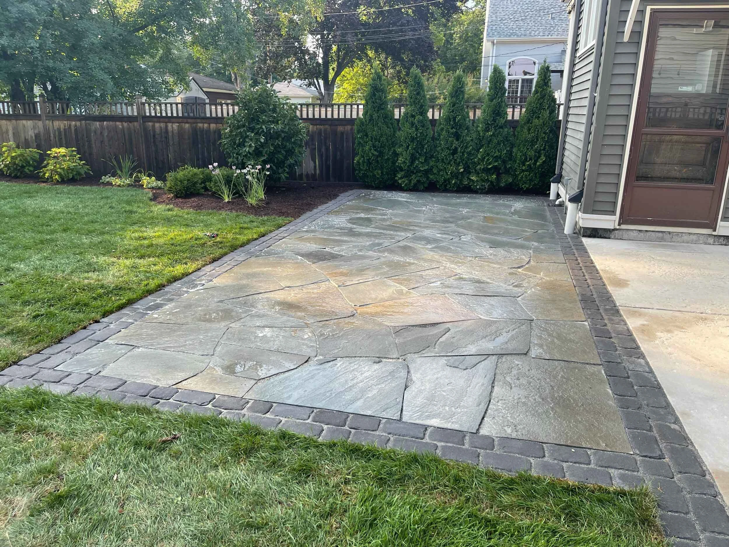 Stone walkway and front yard transformation in Duluth GA