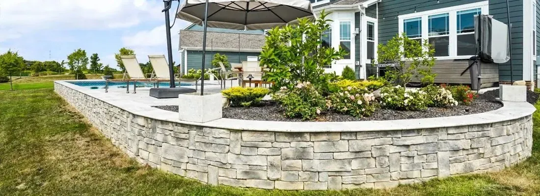 Paver walkway and landscape bed installation by Kennesaw landscaping contractor near Stilesboro Road