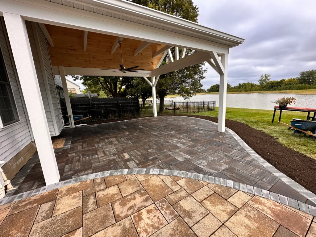 Custom paver walkway leading to a residential entry - Roswell, GA hardscaping contractor | Viral Spark Marketing