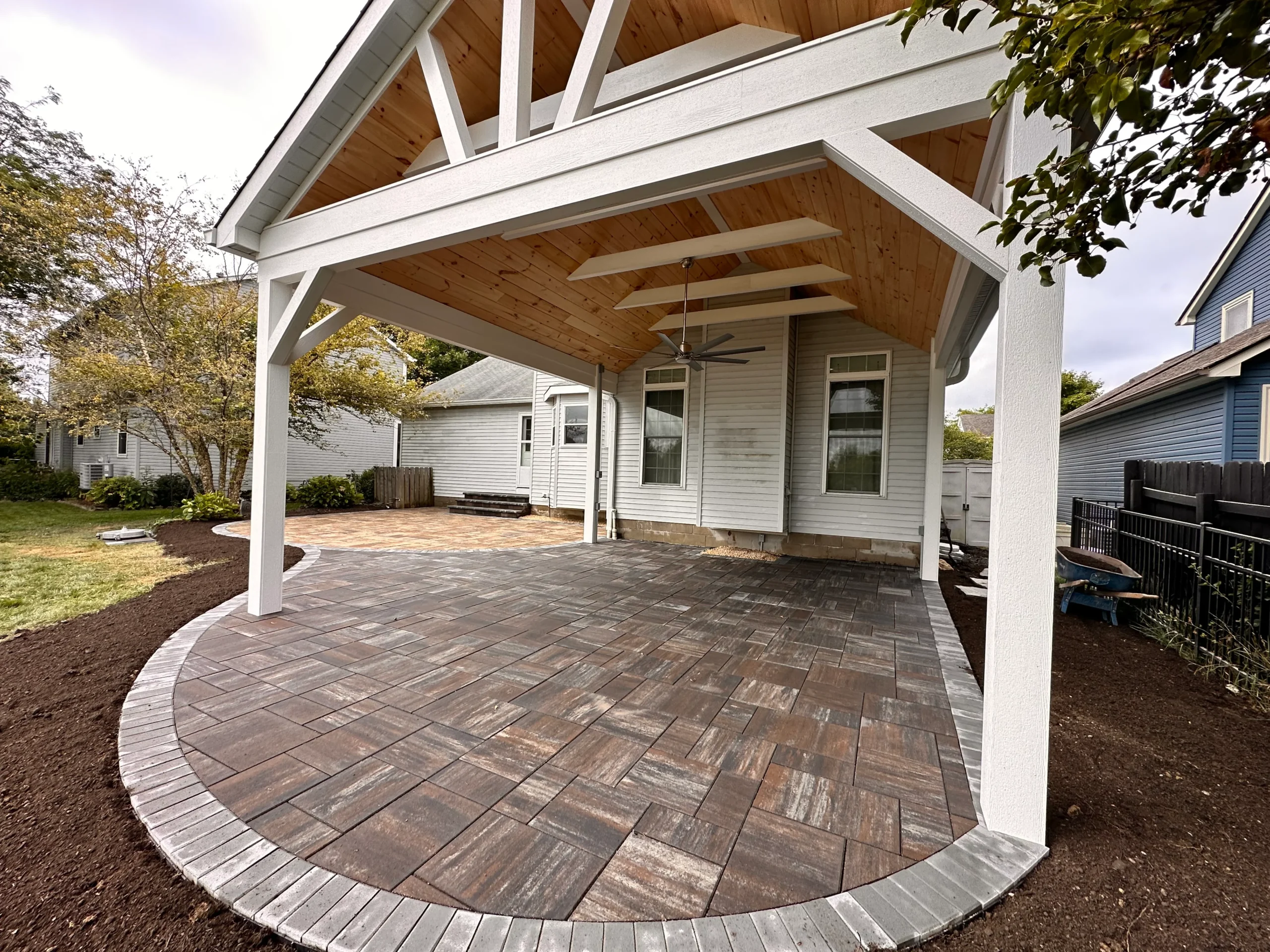 Social media management for landscapers in Smyrna GA — finished outdoor fireplace and patio Cobb County