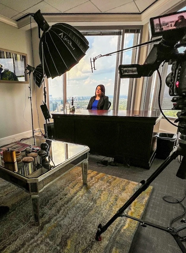 Behind the scenes of a Marietta PI firm social media content shoot