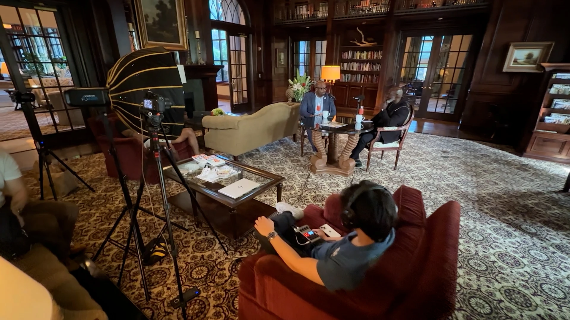 Behind the scenes of Viral Spark social media shoot for a Roswell personal injury attorney