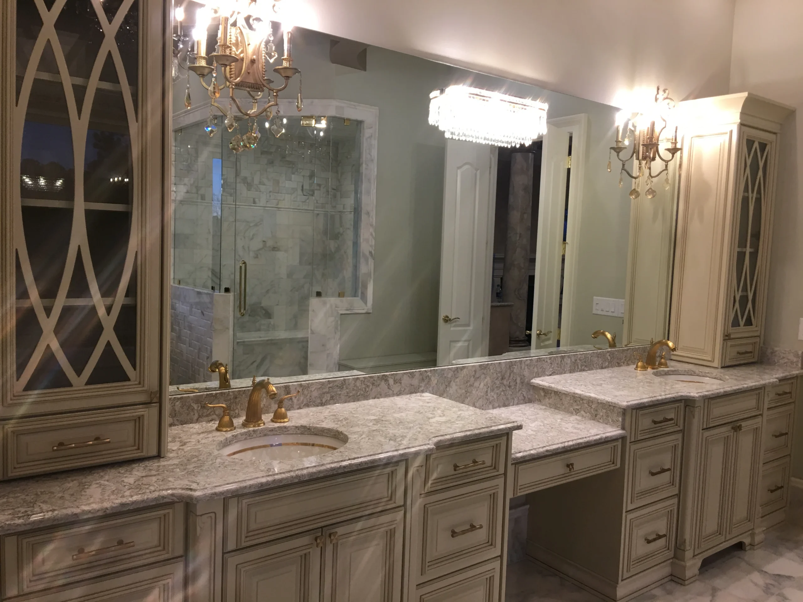 Buford luxury custom home with covered patio and stone work