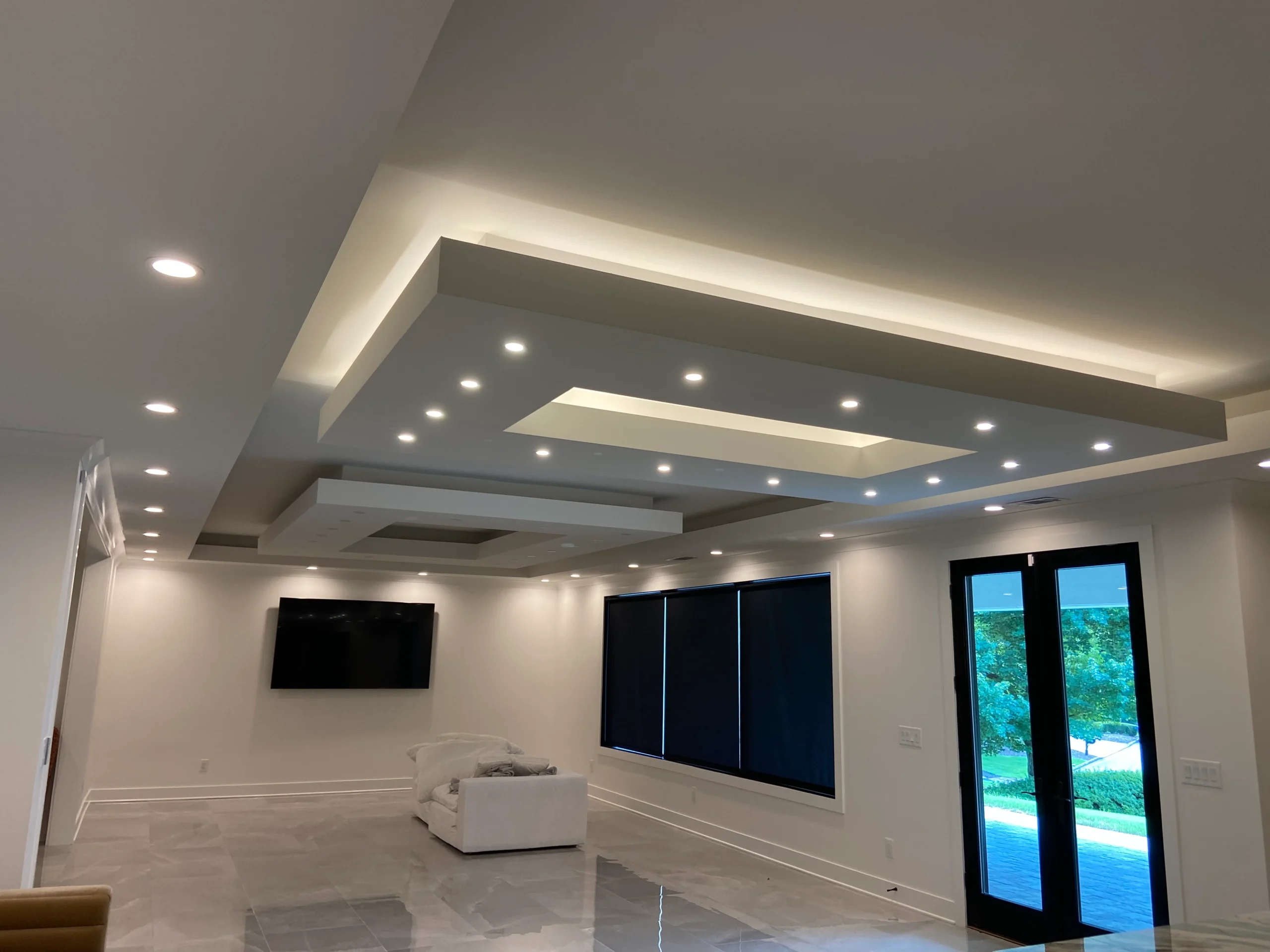 SEO for custom home builders in Buford — luxury custom home aerial twilight