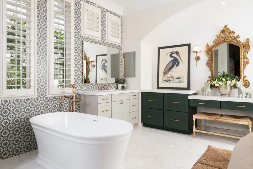 Bathroom remodel with marble tile and rainfall shower head - Duluth, GA home renovation contractor | Viral Spark Marketing
