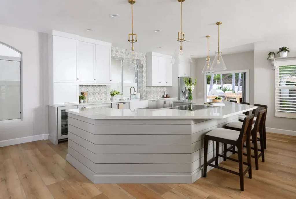 Renovated kitchen with custom cabinetry and quartz countertops - Suwanee, GA home renovation contractor | Viral Spark Marketing