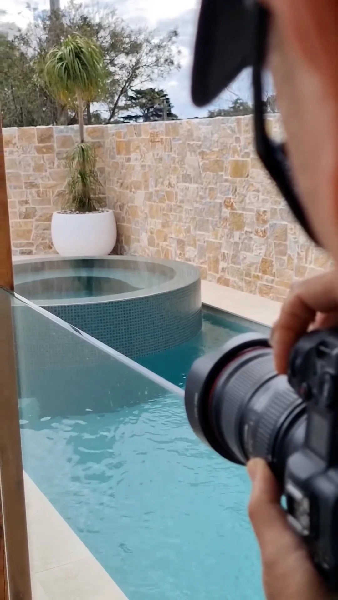 Behind-the-scenes of a Viral Spark social media content shoot for an Alpharetta pool builder