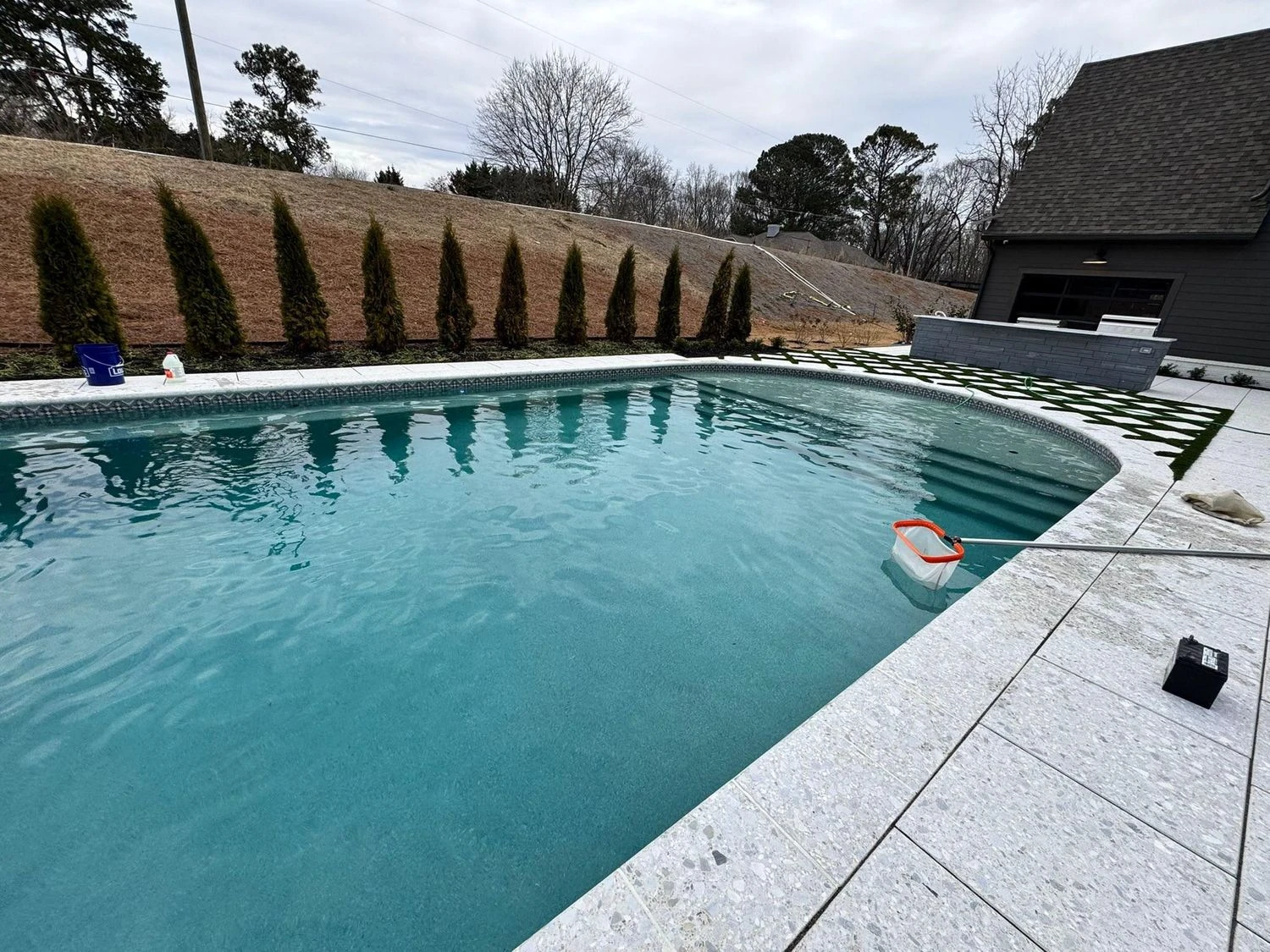 Pool patio with outdoor lounge area in Johns Creek