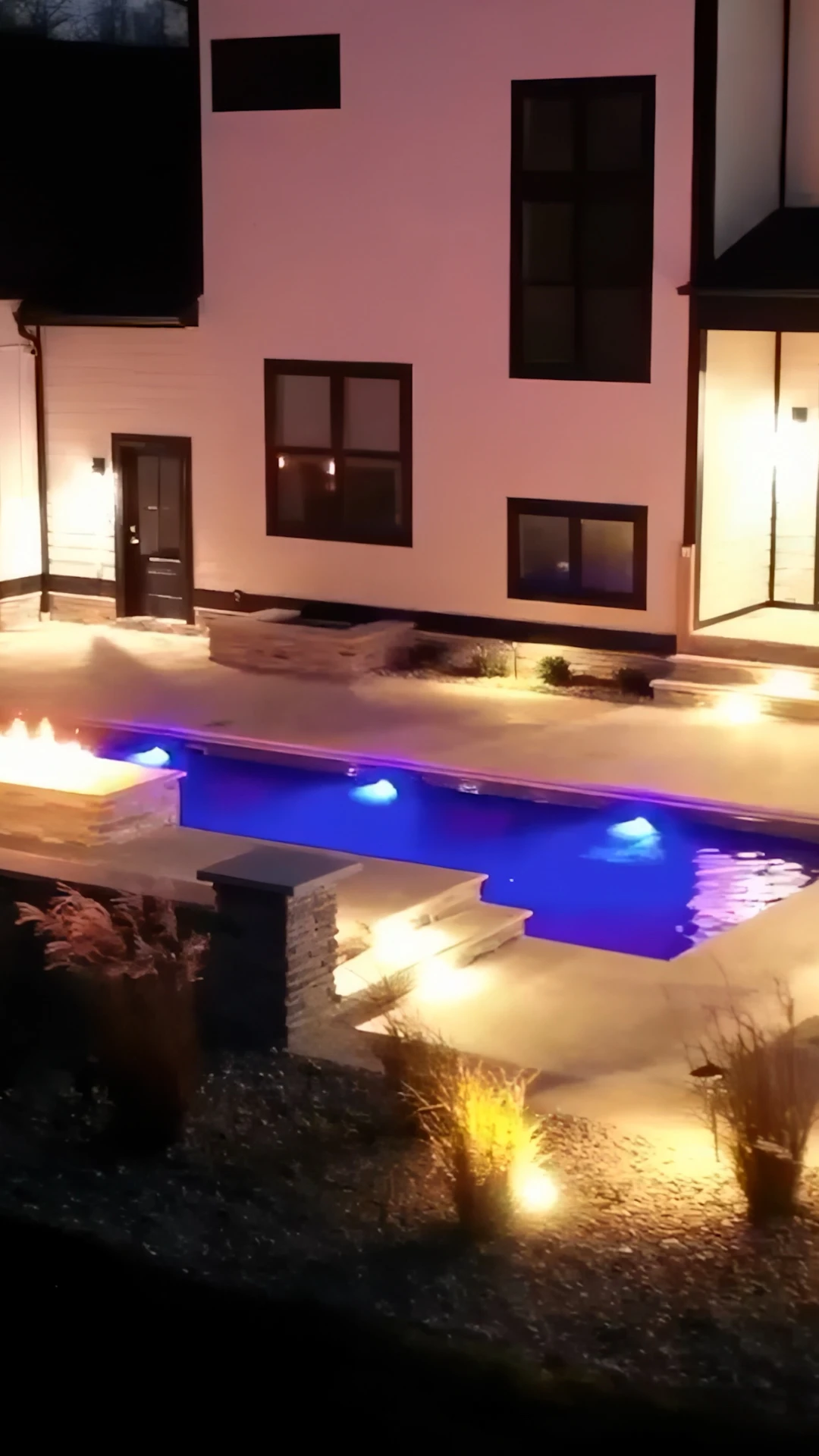 Finished pool build with travertine deck in Kennesaw GA