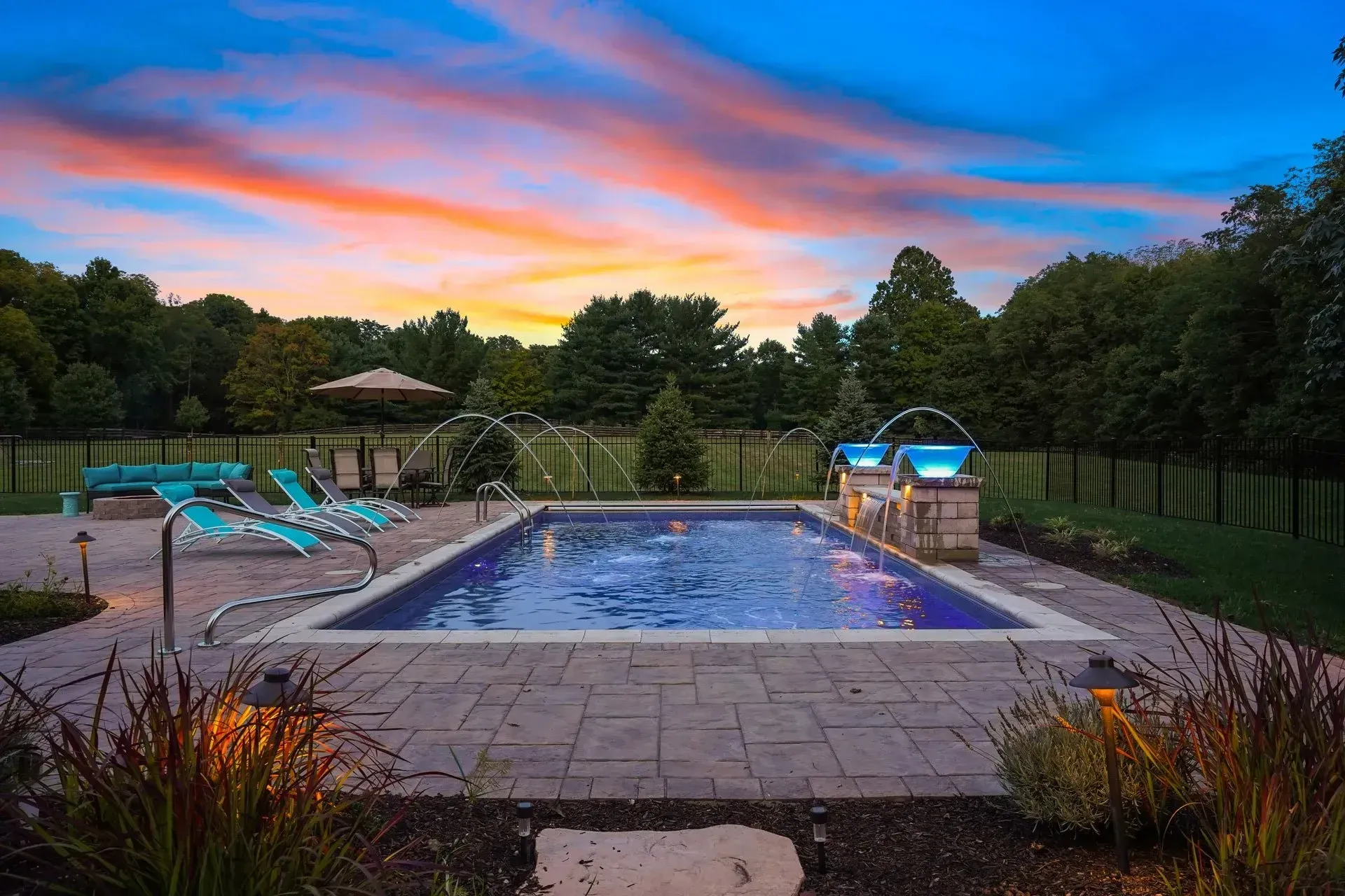 Smyrna GA pool with outdoor kitchen and patio