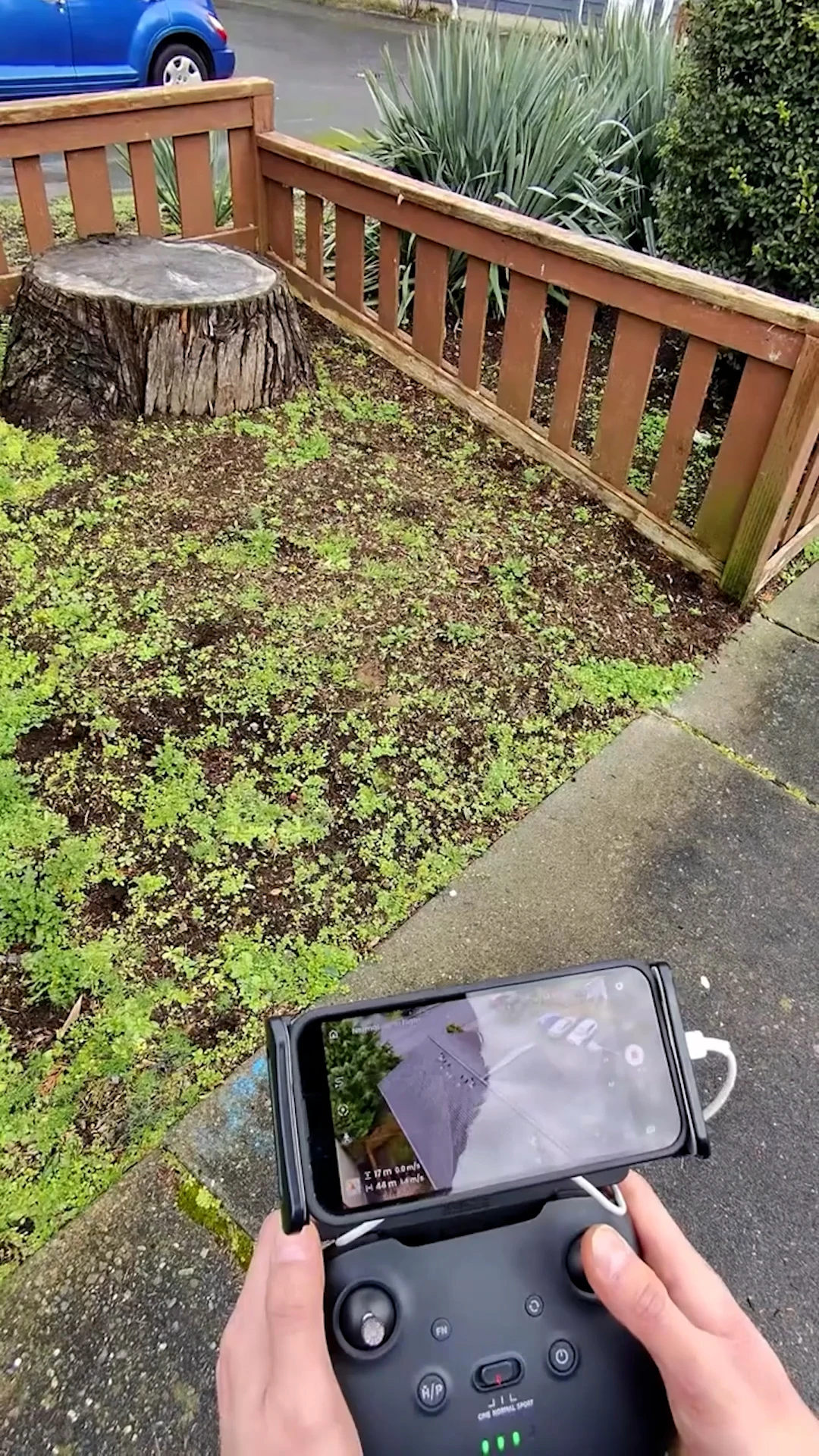 Behind-the-scenes drone setup capturing aerial footage at a Buford roofing shoot