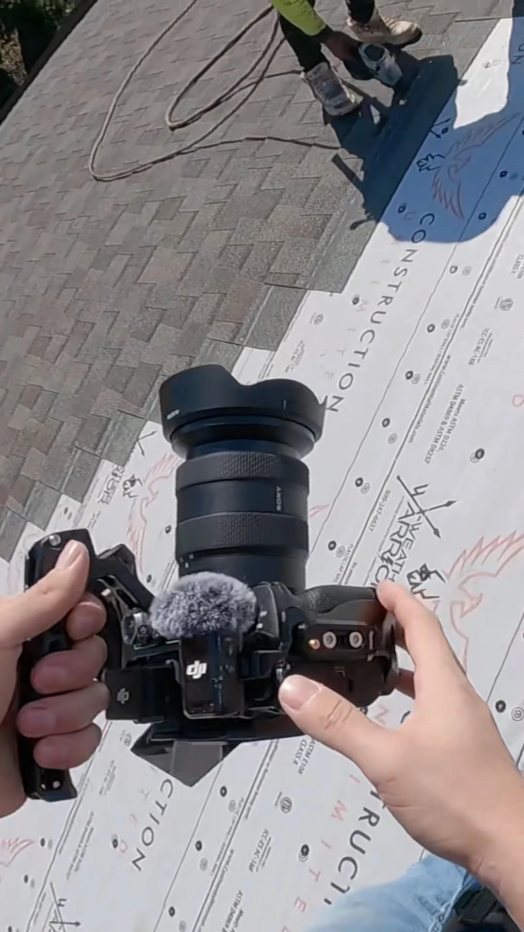 Behind the scenes of a Viral Spark social media content shoot for a Suwanee roofer