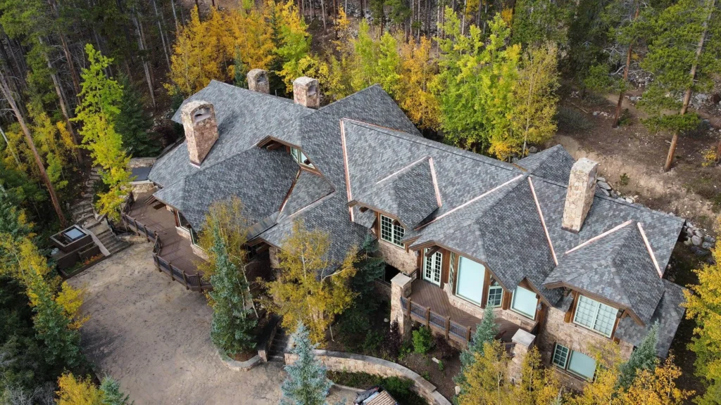 Close-up of architectural shingles installed on a steep pitch - Alpharetta, GA roofing contractor | Viral Spark Marketing
