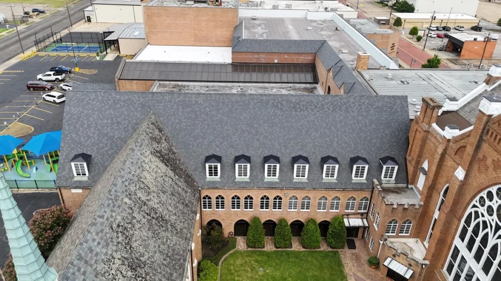 Residential roof replacement in progress with crew - Buford, GA roofing contractor | Viral Spark Marketing