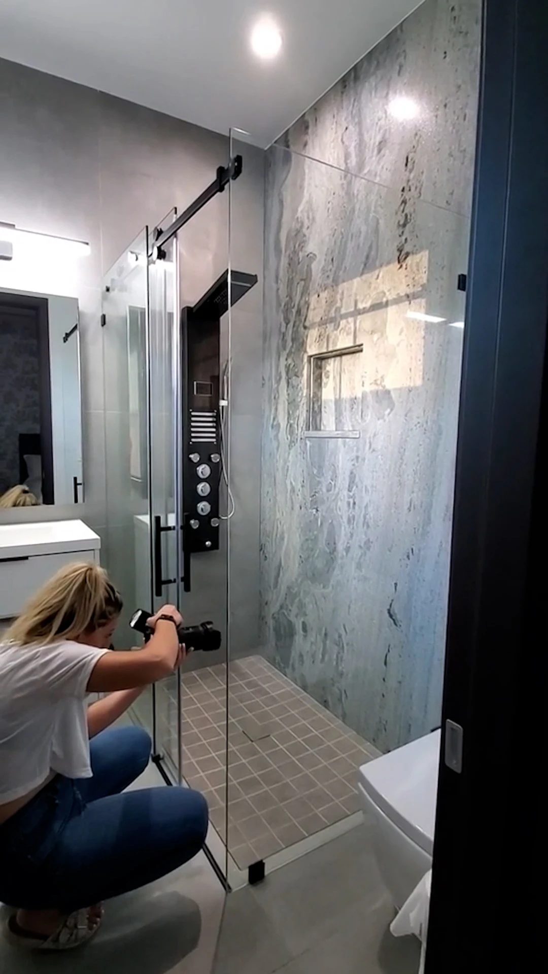 Behind-the-scenes of a Viral Spark social media content shoot at a Suwanee home renovation